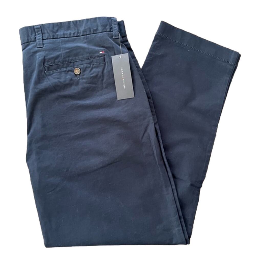 Tommy Hilfiger Men's Tailored Fit Stretch Chino Blue Pants Size 36 X 30 NWT